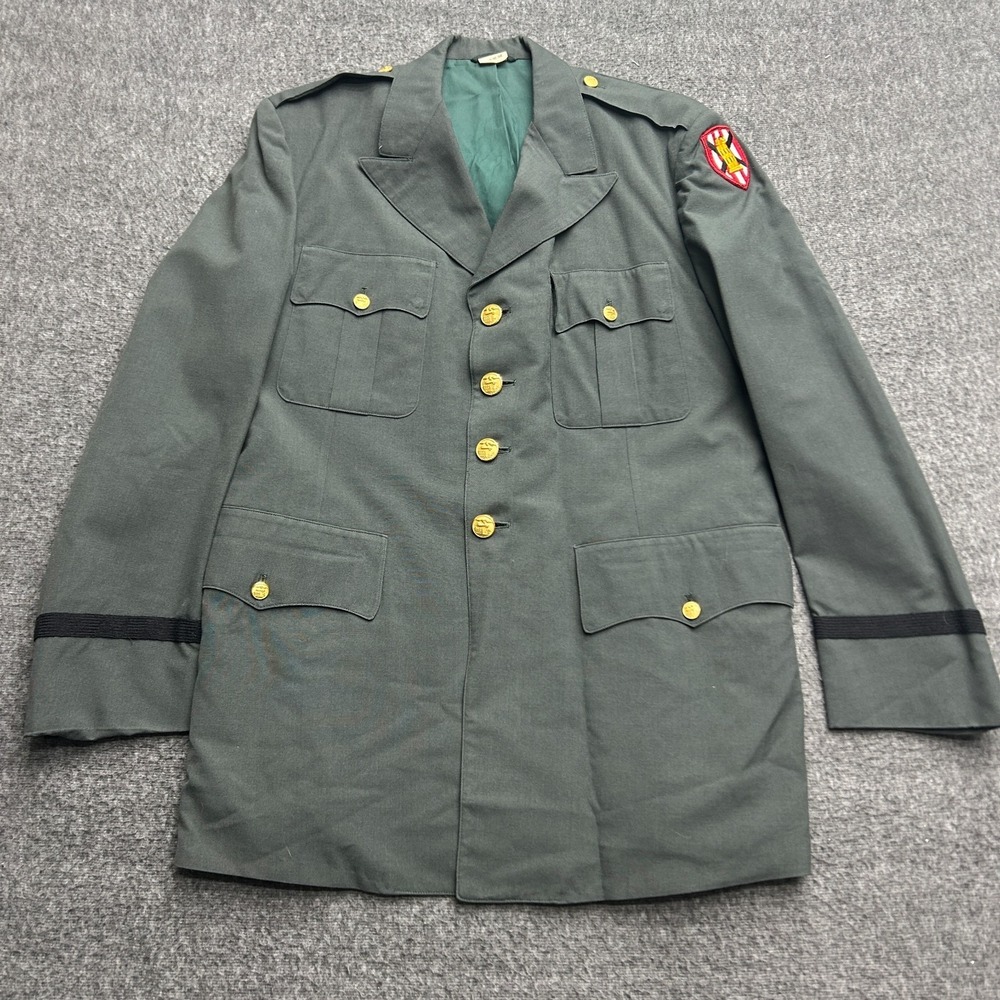 Vintage US Army Dress Jacket Mens 43L Green Military Class A Uniform
